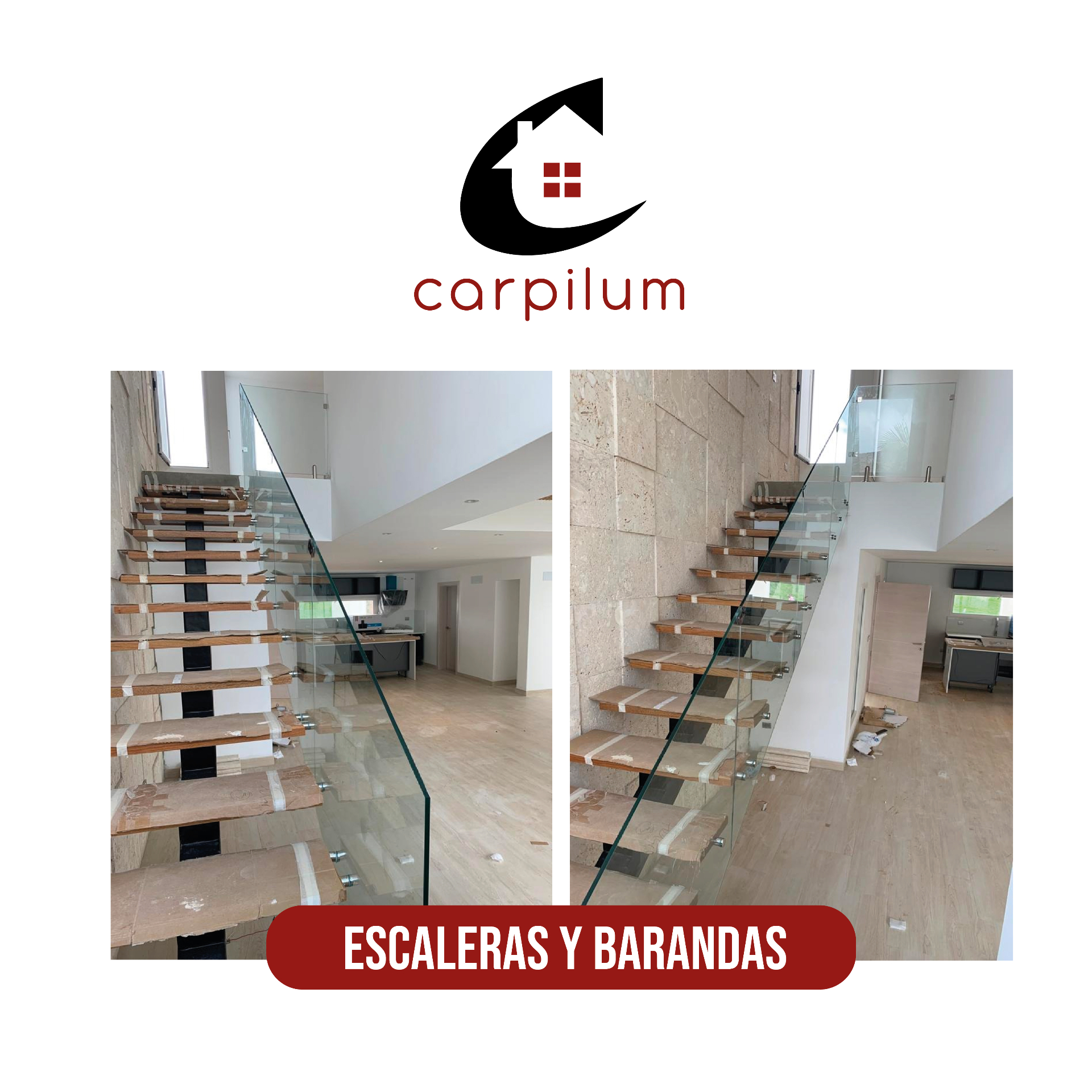 Escaleras y barandas en vidrio templado