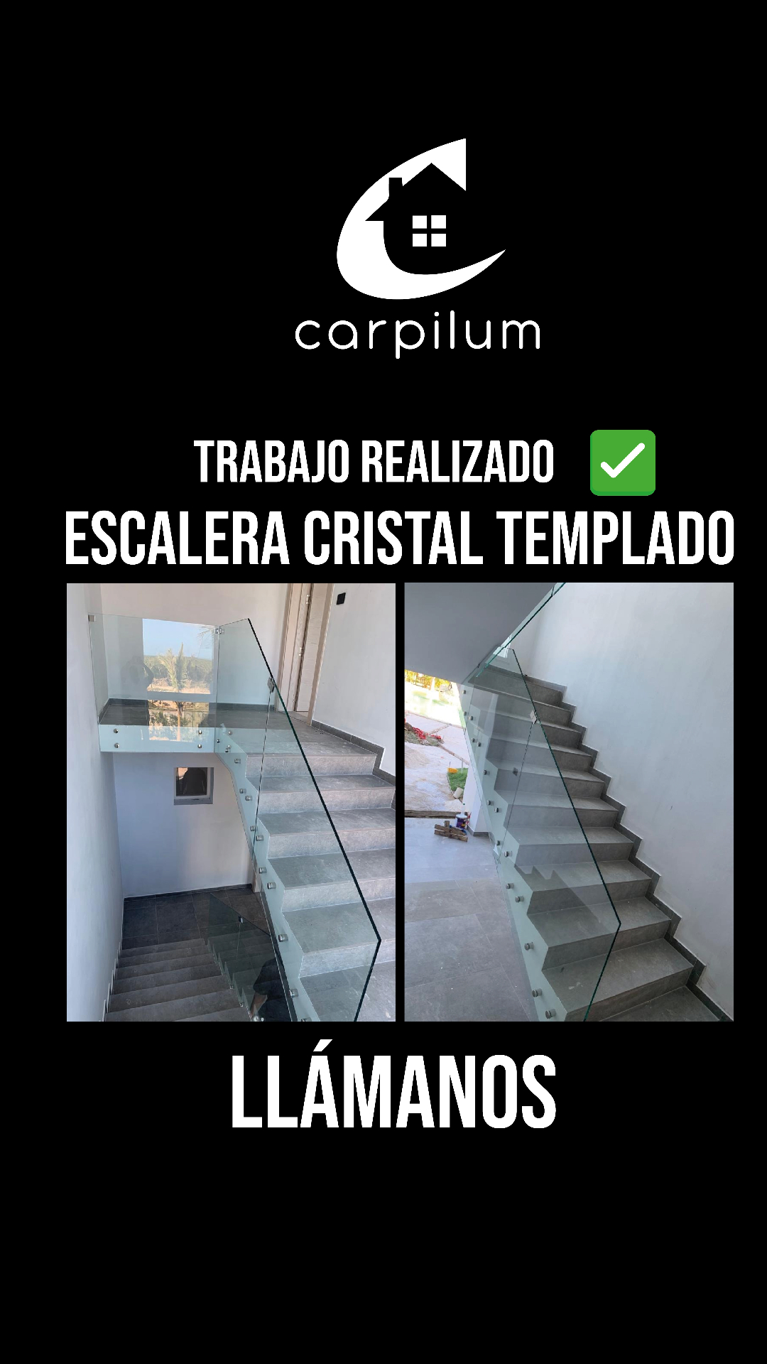 Escaleras en cristal templado