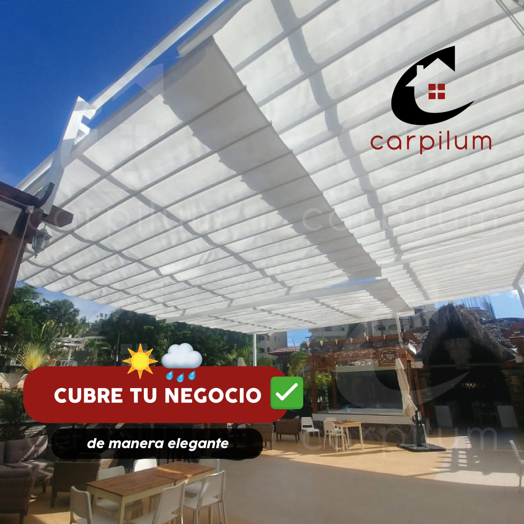 Pérgola retráctil — Restaurante