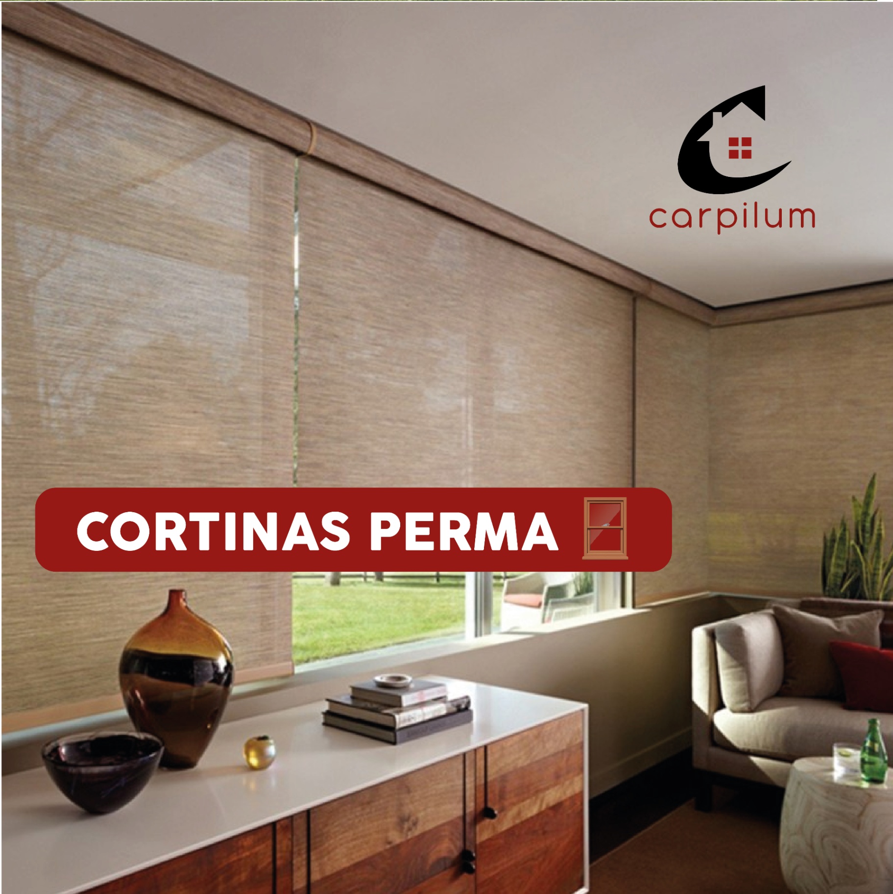 Cortinas Perma — Roller en sala de estar